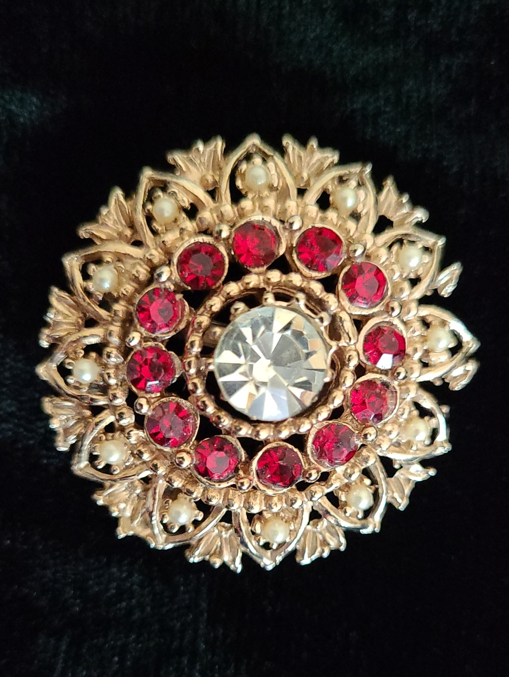 Vintage Filigree Goldtone Brooch